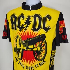 Primal AC/DC Cycling Jersey Shirt Men Vintage 2004 Yellow Size XL